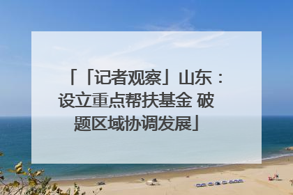 「记者观察」山东：设立重点帮扶基金 破题区域协调发展