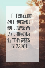 「走在前列」创新机制，凝聚合力，推动执行工作高质量发展