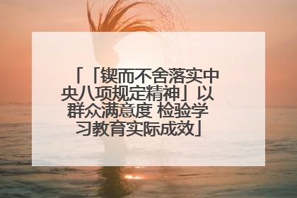 「锲而不舍落实中央八项规定精神」以群众满意度 检验学习教育实际成效