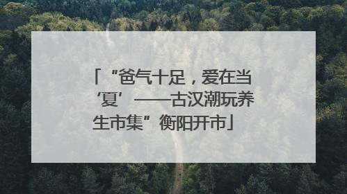 “爸气十足，爱在当‘夏’——古汉潮玩养生市集”衡阳开市