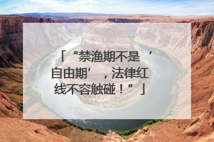 “禁渔期不是‘自由期’，法律红线不容触碰！”