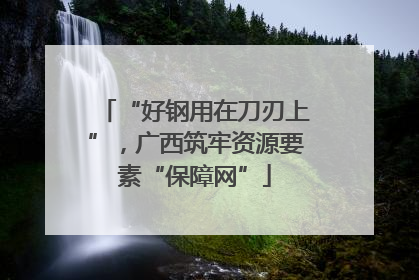 “好钢用在刀刃上”，广西筑牢资源要素“保障网”