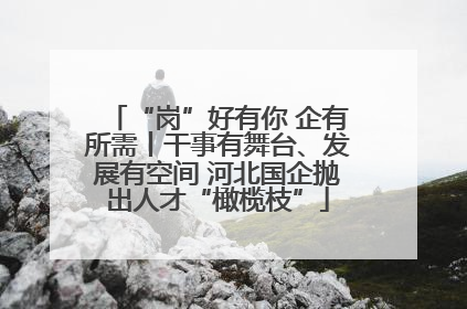 “岗”好有你 企有所需丨干事有舞台、发展有空间 河北国企抛出人才“橄榄枝”