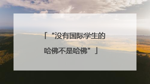“没有国际学生的哈佛不是哈佛”