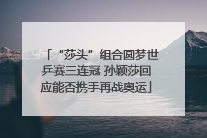 “莎头”组合圆梦世乒赛三连冠 孙颖莎回应能否携手再战奥运
