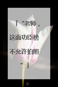 “老师，这面功臣榜不允许拍照”