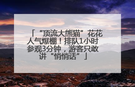 “顶流大熊猫”花花人气爆棚！排队1小时参观3分钟，游客只敢讲“悄悄话”