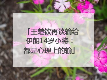 王楚钦再谈输给伊朗14岁小将：都是心理上的输
