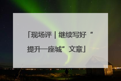 现场评｜继续写好“提升一座城”文章