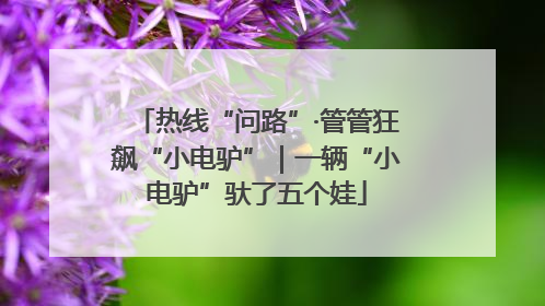 热线“问路”·管管狂飙“小电驴”｜一辆“小电驴”驮了五个娃