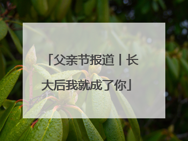 父亲节报道丨长大后我就成了你