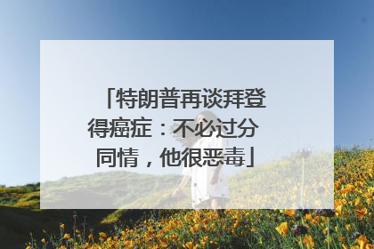 特朗普再谈拜登得癌症：不必过分同情，他很恶毒