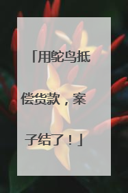 用鸵鸟抵偿货款，案子结了！