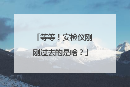 等等！安检仪刚刚过去的是啥？