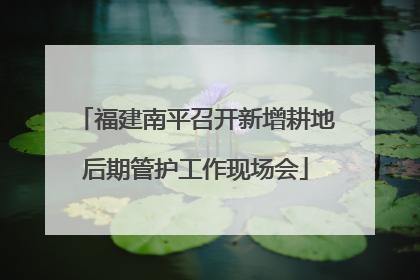 福建南平召开新增耕地后期管护工作现场会