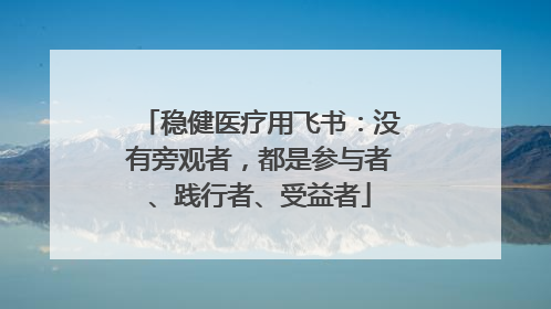 稳健医疗用飞书：没有旁观者，都是参与者、践行者、受益者