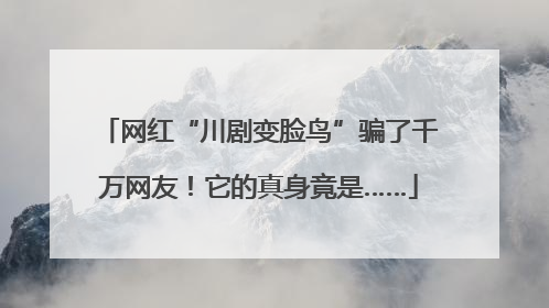 网红“川剧变脸鸟”骗了千万网友！它的真身竟是……