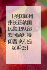 美国加州州长正就国民警卫队部署问题对特朗普政府提起诉讼