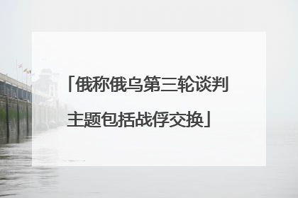 俄称俄乌第三轮谈判主题包括战俘交换