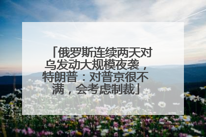 俄罗斯连续两天对乌发动大规模夜袭，特朗普：对普京很不满，会考虑制裁