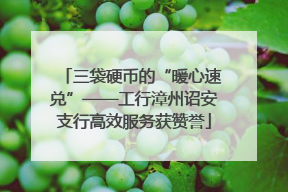 三袋硬币的“暖心速兑”——工行漳州诏安支行高效服务获赞誉