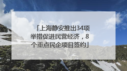 上海静安推出34项举措促进民营经济，8个重点民企项目签约