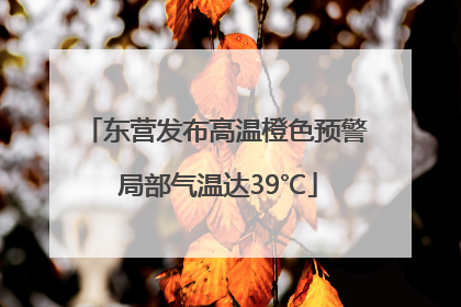 东营发布高温橙色预警 局部气温达39℃