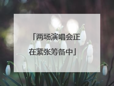 两场演唱会正在紧张筹备中