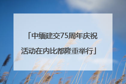 中缅建交75周年庆祝活动在内比都隆重举行
