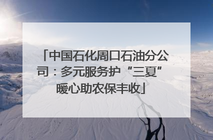 中国石化周口石油分公司：多元服务护“三夏” 暖心助农保丰收
