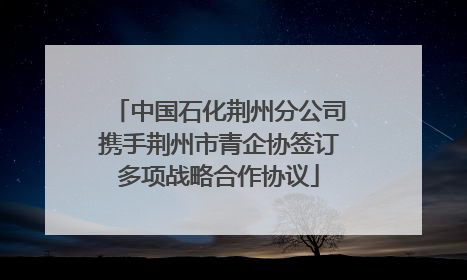 中国石化荆州分公司携手荆州市青企协签订多项战略合作协议