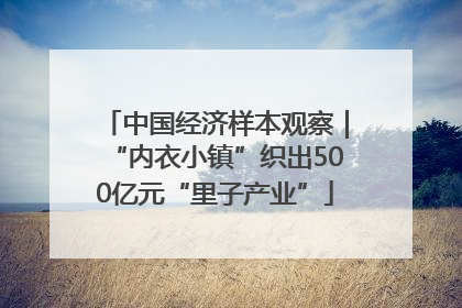中国经济样本观察｜“内衣小镇”织出500亿元“里子产业”