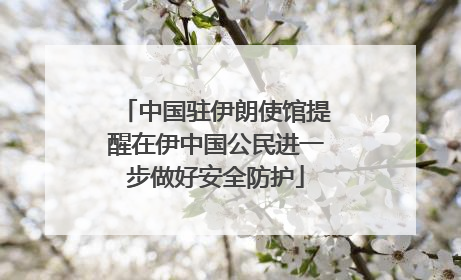 中国驻伊朗使馆提醒在伊中国公民进一步做好安全防护