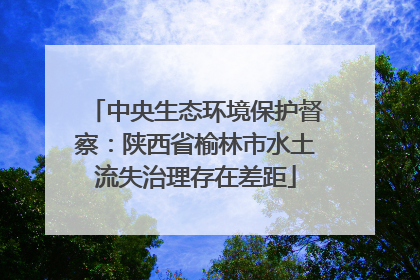中央生态环境保护督察：陕西省榆林市水土流失治理存在差距
