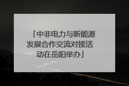 中非电力与新能源发展合作交流对接活动在岳阳举办