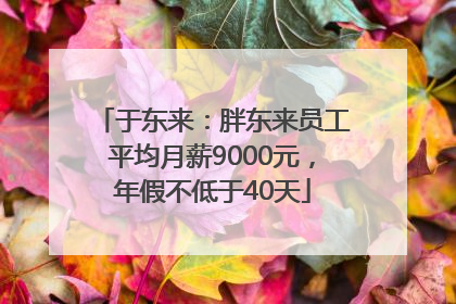 于东来：胖东来员工平均月薪9000元，年假不低于40天