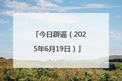 今日辟谣（2025年6月19日）