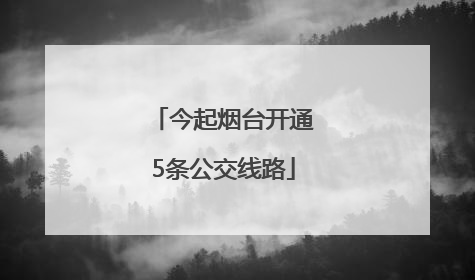 今起烟台开通5条公交线路