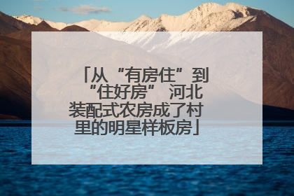 从“有房住”到“住好房” 河北装配式农房成了村里的明星样板房