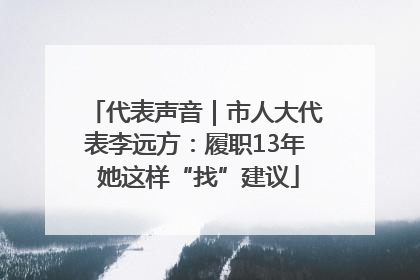 代表声音｜市人大代表李远方：履职13年 她这样“找”建议
