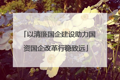 以清廉国企建设助力国资国企改革行稳致远