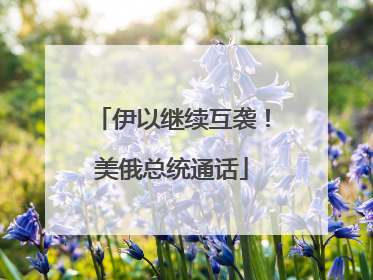 伊以继续互袭！美俄总统通话