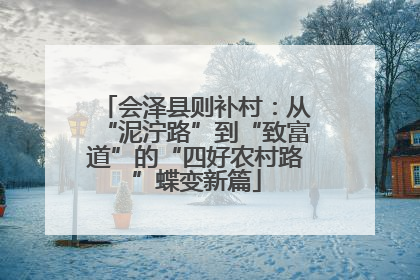 会泽县则补村：从“泥泞路”到“致富道”的“四好农村路”蝶变新篇