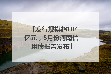 发行规模超184亿元，5月份河南信用债报告发布