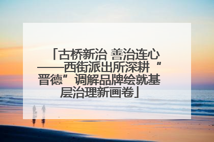 古桥新治 善治连心——西街派出所深耕“晋德”调解品牌绘就基层治理新画卷