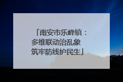 南安市乐峰镇：多维联动治乱象 筑牢防线护民生