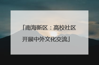 南海新区：高校社区开展中外文化交流