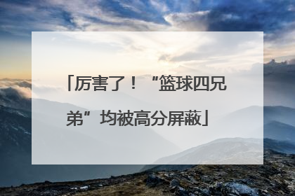 厉害了！“篮球四兄弟”均被高分屏蔽