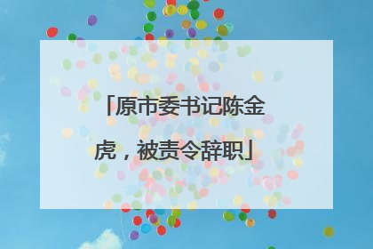 原市委书记陈金虎，被责令辞职