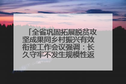 全省巩固拓展脱贫攻坚成果同乡村振兴有效衔接工作会议强调：长久守牢不发生规模性返贫致贫底线 王宁出席并讲话 王予波主持